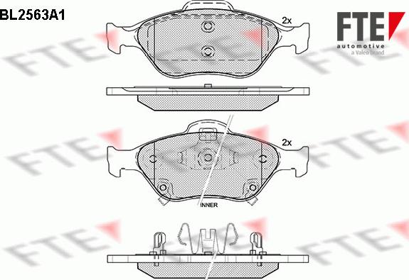 FTE BL2563A1 - Тормозные колодки, дисковые, комплект autodnr.net