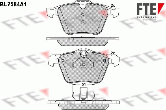 FTE BL2584A1 - Гальмівні колодки, дискові гальма autocars.com.ua