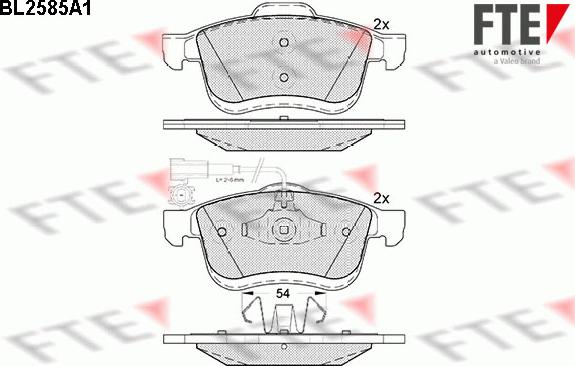 FTE BL2585A1 - Гальмівні колодки, дискові гальма autocars.com.ua