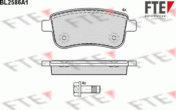 FTE BL2586A1 - Тормозные колодки, дисковые, комплект avtokuzovplus.com.ua