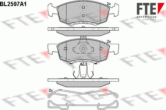 FTE 9010848 - Тормозные колодки, дисковые, комплект avtokuzovplus.com.ua