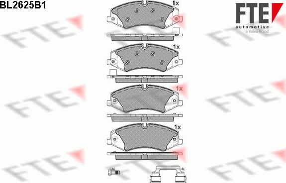 FTE 9010874 - Гальмівні колодки, дискові гальма autocars.com.ua