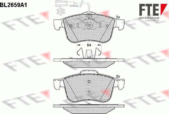 FTE 9010898 - Тормозные колодки, дисковые, комплект avtokuzovplus.com.ua