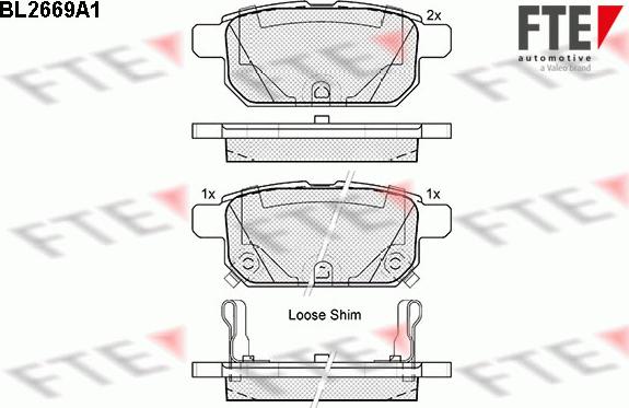 FTE BL2669A1 - Тормозные колодки, дисковые, комплект autodnr.net