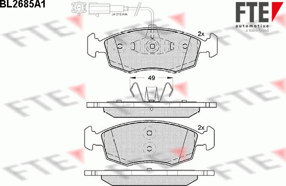 FTE BL2685A1 - Гальмівні колодки, дискові гальма autocars.com.ua