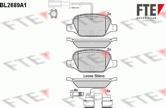 FTE 9010919 - Гальмівні колодки, дискові гальма autocars.com.ua