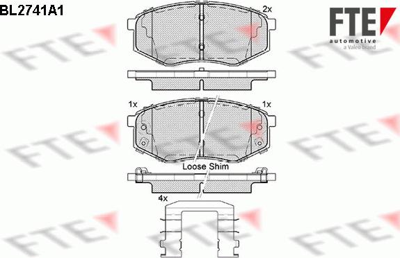 FTE BL2741A1 - Тормозные колодки, дисковые, комплект avtokuzovplus.com.ua