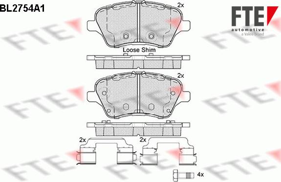 FTE BL2754A1 - Гальмівні колодки, дискові гальма autocars.com.ua