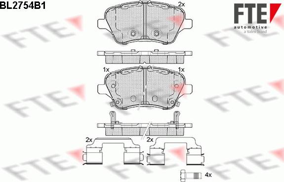 FTE BL2754B1 - Тормозные колодки, дисковые, комплект avtokuzovplus.com.ua