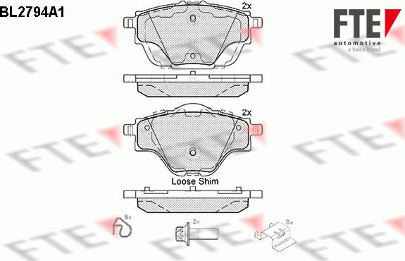 FTE BL2794A1 - Тормозные колодки, дисковые, комплект autodnr.net