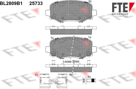 FTE 9010999 - Гальмівні колодки, дискові гальма autocars.com.ua