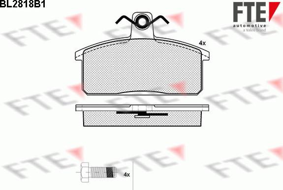 FTE BL2818B1 - Тормозные колодки, дисковые, комплект avtokuzovplus.com.ua