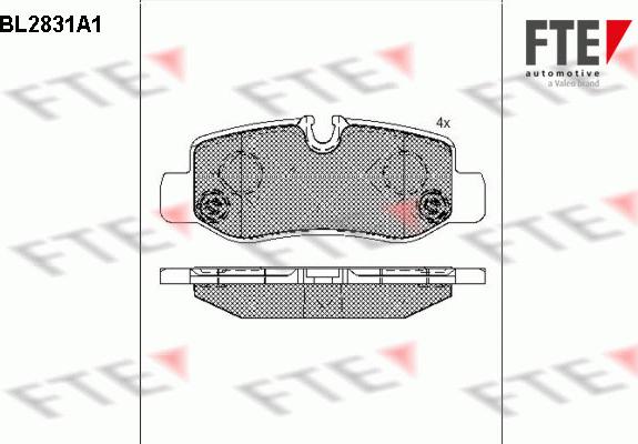 FTE 9011011 - Тормозные колодки, дисковые, комплект avtokuzovplus.com.ua