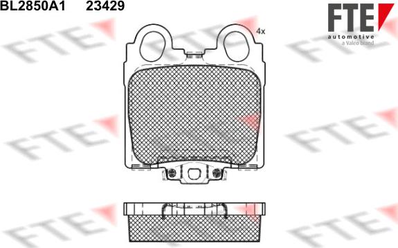 FTE BL2850A1 - Тормозные колодки, дисковые, комплект avtokuzovplus.com.ua