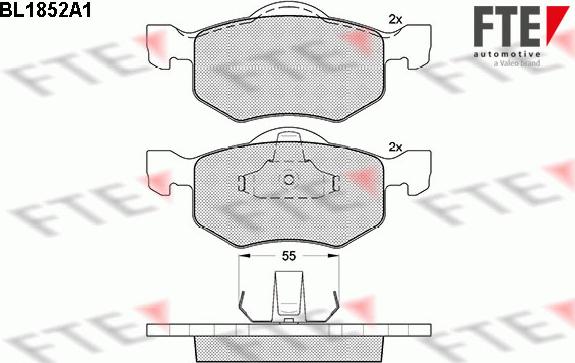 FTE BL1852A1 - Гальмівні колодки, дискові гальма autocars.com.ua