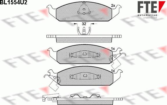 FTE 9011063 - Гальмівні колодки, дискові гальма autocars.com.ua