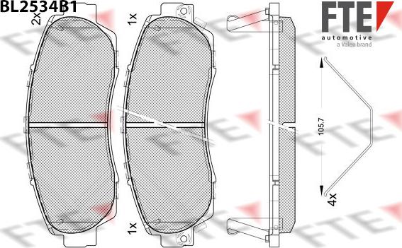 FTE 9011088 - Гальмівні колодки, дискові гальма autocars.com.ua