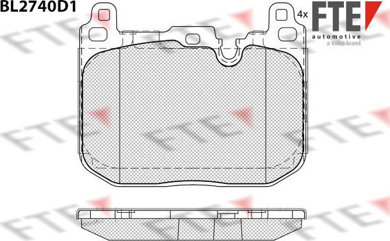 FTE BL2740D1 - Тормозные колодки, дисковые, комплект autodnr.net