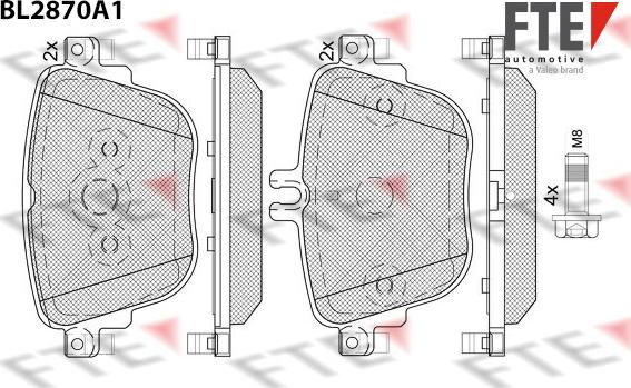 FTE BL2870A1 - Гальмівні колодки, дискові гальма autocars.com.ua