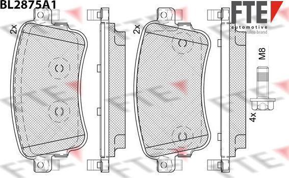 FTE BL2875A1 - Тормозные колодки, дисковые, комплект autodnr.net