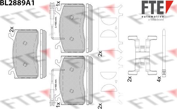 FTE BL2889A1 - Гальмівні колодки, дискові гальма autocars.com.ua