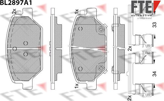 FTE BL2897A1 - Гальмівні колодки, дискові гальма autocars.com.ua
