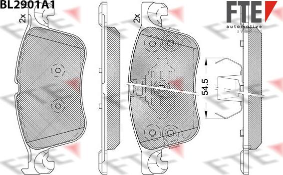 FTE BL2901A1 - Тормозные колодки, дисковые, комплект avtokuzovplus.com.ua
