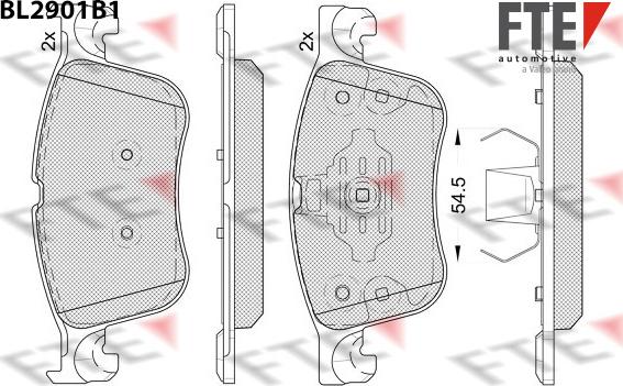 FTE BL2901B1 - Тормозные колодки, дисковые, комплект avtokuzovplus.com.ua
