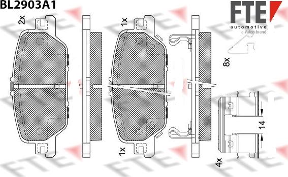 FTE BL2903A1 - Гальмівні колодки, дискові гальма autocars.com.ua