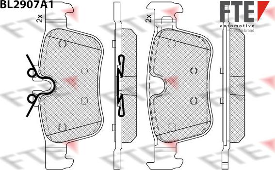 FTE BL2907A1 - Тормозные колодки, дисковые, комплект avtokuzovplus.com.ua