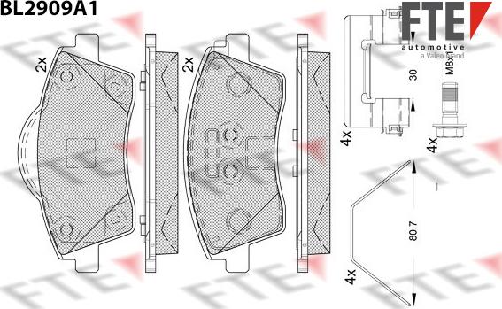 FTE BL2909A1 - Гальмівні колодки, дискові гальма autocars.com.ua