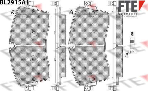 FTE BL2915A1 - Гальмівні колодки, дискові гальма autocars.com.ua