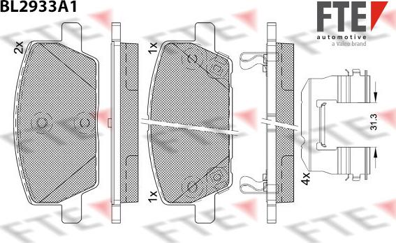 FTE BL2933A1 - Гальмівні колодки, дискові гальма autocars.com.ua