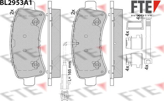 FTE BL2953A1 - Гальмівні колодки, дискові гальма autocars.com.ua