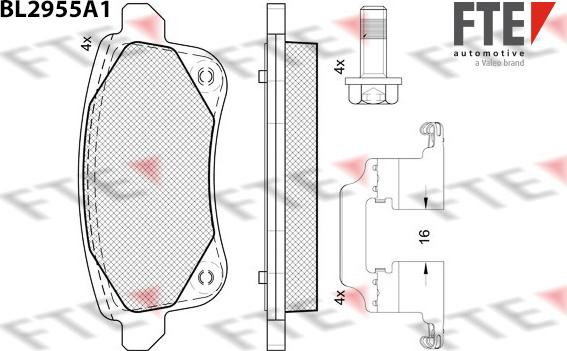 FTE BL2955A1 - Тормозные колодки, дисковые, комплект avtokuzovplus.com.ua