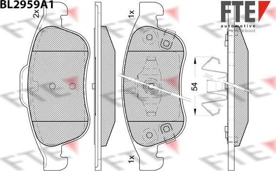 FTE BL2959A1 - Гальмівні колодки, дискові гальма autocars.com.ua