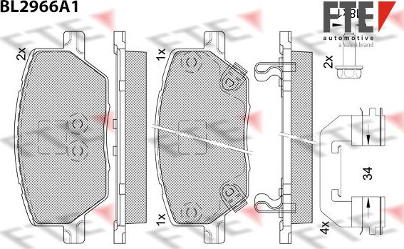 FTE 9011210 - Тормозные колодки, дисковые, комплект avtokuzovplus.com.ua