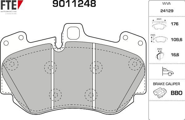 FTE 9011248 - Гальмівні колодки, дискові гальма autocars.com.ua
