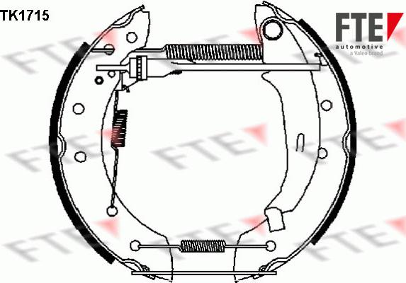 FTE TK1715 - Комплект тормозных колодок, барабанные avtokuzovplus.com.ua