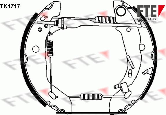 FTE 9110006 - Комплект гальм, барабанний механізм autocars.com.ua