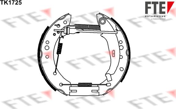 FTE TK1725 - Комплект гальм, барабанний механізм autocars.com.ua