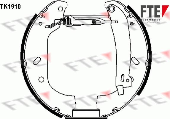 FTE TK1910 - Комплект гальм, барабанний механізм autocars.com.ua
