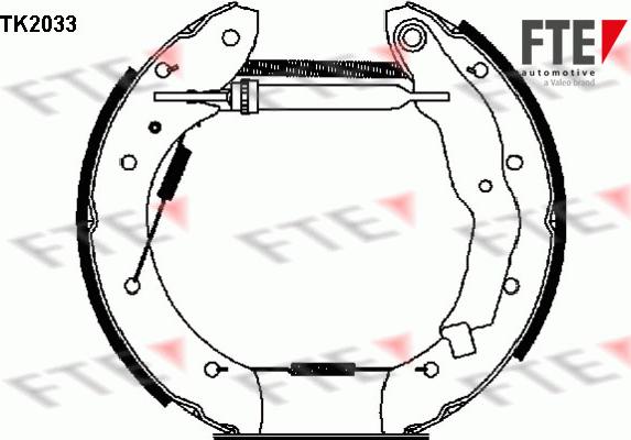 FTE TK2033 - Комплект тормозных колодок, барабанные avtokuzovplus.com.ua