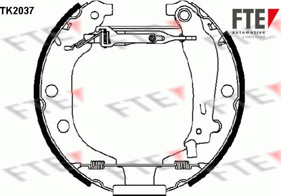 FTE TK2037 - Комплект тормозных колодок, барабанные avtokuzovplus.com.ua