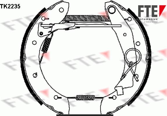 FTE TK2235 - Комплект тормозных колодок, барабанные avtokuzovplus.com.ua
