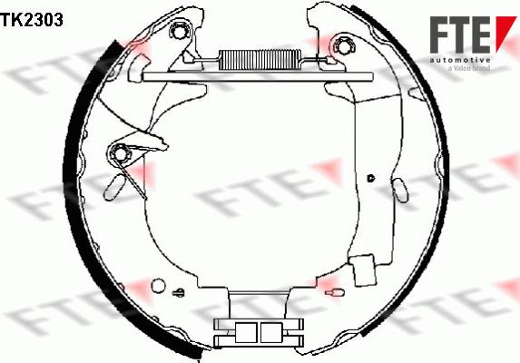 FTE TK2303 - Комплект тормозных колодок, барабанные avtokuzovplus.com.ua