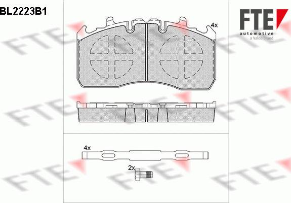 FTE 9500004 - Гальмівні колодки, дискові гальма autocars.com.ua