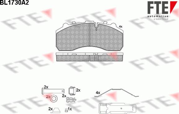 FTE 9500023 - Гальмівні колодки, дискові гальма autocars.com.ua