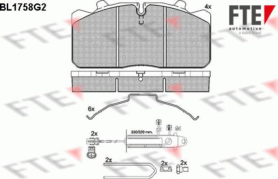 FTE 9500042 - Гальмівні колодки, дискові гальма autocars.com.ua