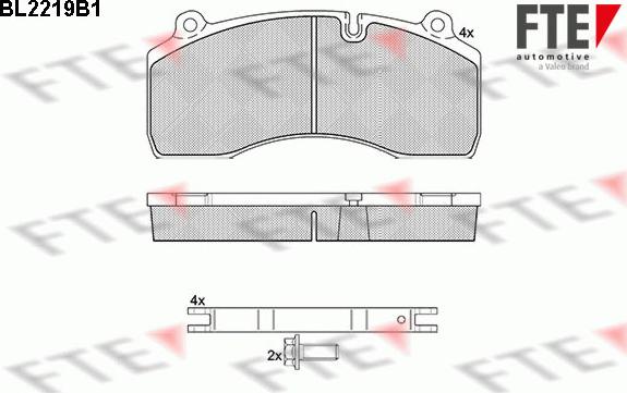 FTE 9500075 - Тормозные колодки, дисковые, комплект avtokuzovplus.com.ua